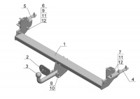 Фаркоп NS 16 для NISSAN Navara (со ступ.) 05.2005-2010, Автос, нагрузка 3000/120 кг. БЕЗ подрезки бампера от магазина ФаркопРос